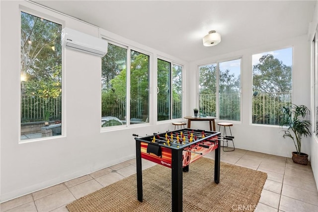 27831 Silverton Ct, Valencia, CA 91354 - rec room featuring light tile patterned floors and a wall mounted AC