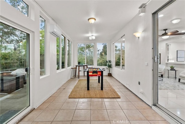 27831 Silverton Ct, Valencia, CA 91354 - sunroom featuring tile patterned flooring, plenty of natural light, and a wall unit AC