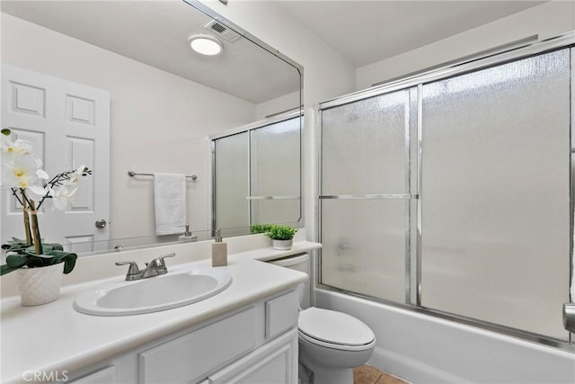 27831 Silverton Ct, Valencia, CA 91354 - full bath featuring vanity, shower / bath combination with glass door, and tile patterned flooring