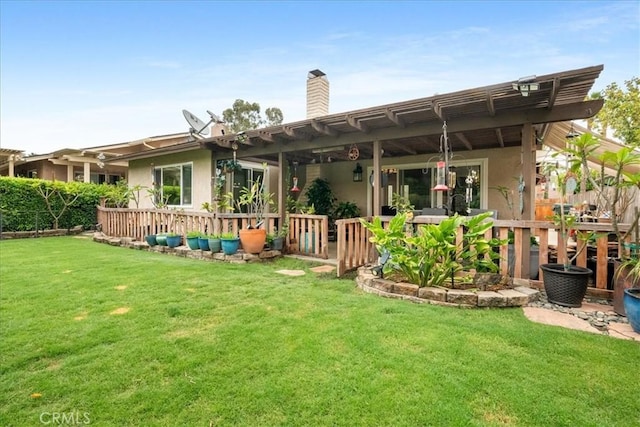 849 Shade Tree Ln, Fallbrook, CA 92028 - rear view of house with stucco siding and a chimney