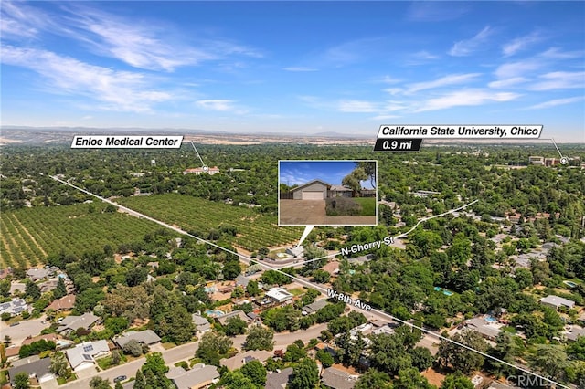 1720 N Cherry St, Chico, CA 95926 - aerial view of property and surrounding area featuring property parcel outlined