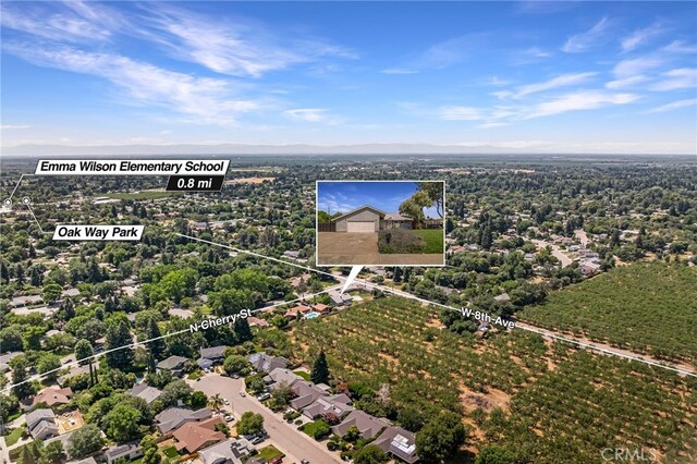1720 N Cherry St, Chico, CA 95926 - aerial view of property and surrounding area featuring property parcel outlined
