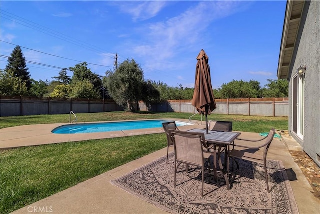 1720 N Cherry St, Chico, CA 95926 - view of swimming pool with a fenced backyard, a patio, and outdoor dining area