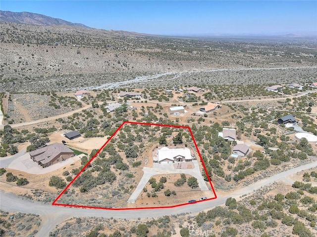 8250 Snow Cap Ave, Pinon Hills, CA 92372 - view of property location with property boundaries highlighted, a desert landscape, and rural landscape