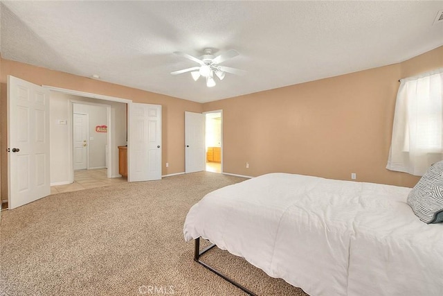 8250 Snow Cap Ave, Pinon Hills, CA 92372 - bedroom featuring baseboards, light carpet, and ceiling fan