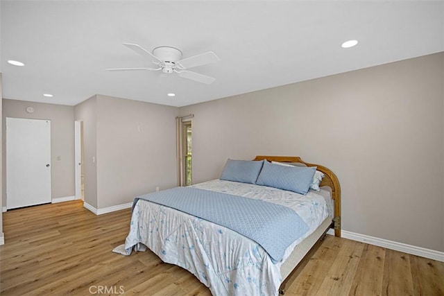 27262 Via Callejon Unit B, San Juan Capistrano, CA 92675 - bedroom featuring wood finished floors, recessed lighting, and ceiling fan