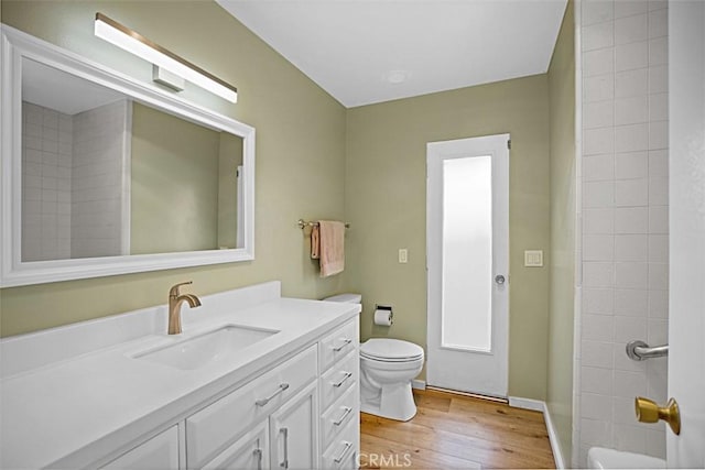 27262 Via Callejon Unit B, San Juan Capistrano, CA 92675 - full bathroom with vanity, wood finished floors, and tub / shower combination