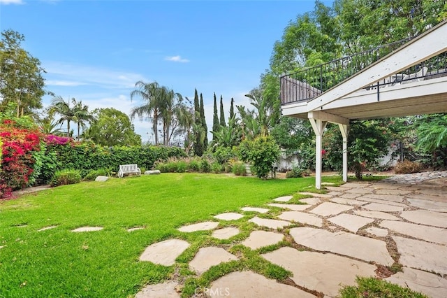 5245 Grandview Ave, Yorba Linda, CA 92886 - view of grassy yard featuring a patio area