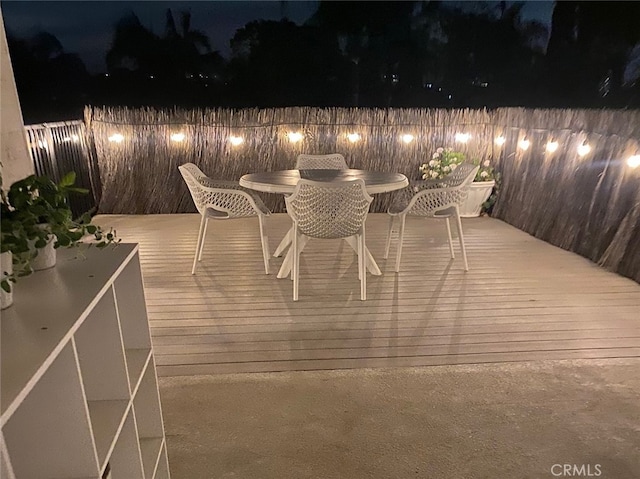 5245 Grandview Ave, Yorba Linda, CA 92886 - deck at night featuring outdoor dining area