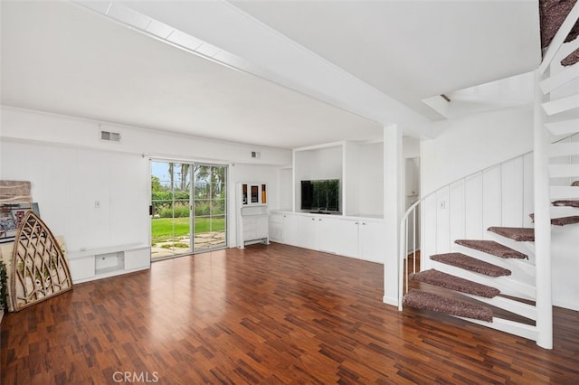 5245 Grandview Ave, Yorba Linda, CA 92886 - unfurnished living room with stairs and wood finished floors