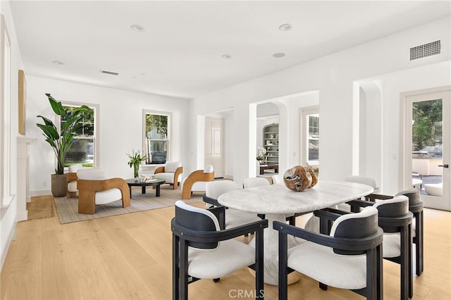 3 Seabluff, Newport Beach, CA 92660 - dining space with light wood-style flooring and recessed lighting