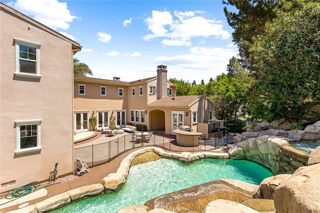 3 Seabluff, Newport Beach, CA 92660 - view of pool featuring french doors and a patio area
