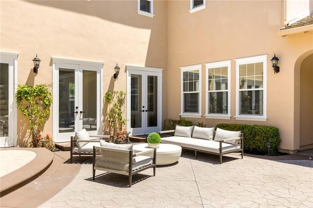 3 Seabluff, Newport Beach, CA 92660 - view of patio / terrace with french doors and outdoor lounge area