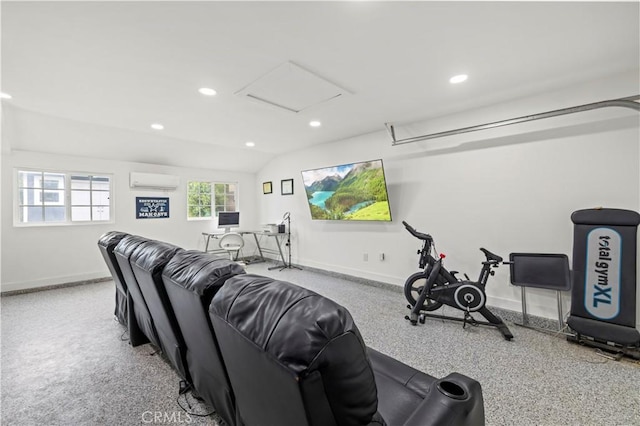 7417 Ponce Ave, West Hills, CA 91307 - interior space featuring a wall mounted AC, baseboards, and recessed lighting