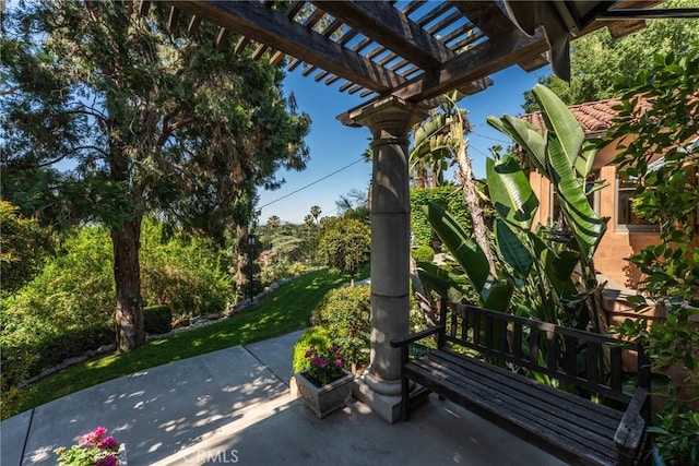3492 Circle Rd, San Bernardino, CA 92405 - view of patio with a pergola