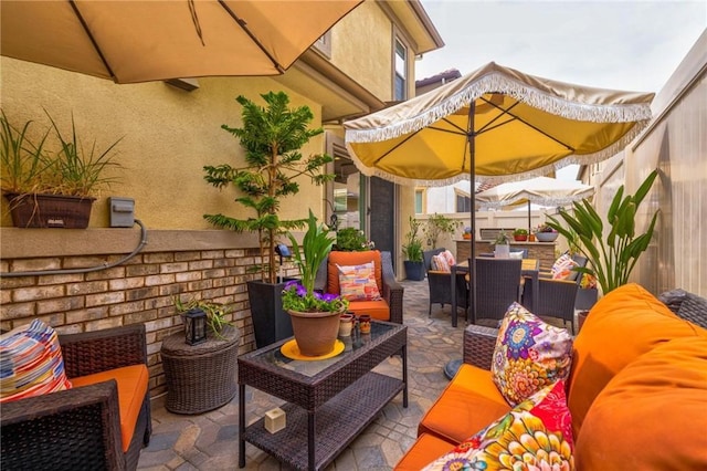 6038 Grace St, Chino, CA 91710 - view of patio with an outdoor hangout area and outdoor dining area