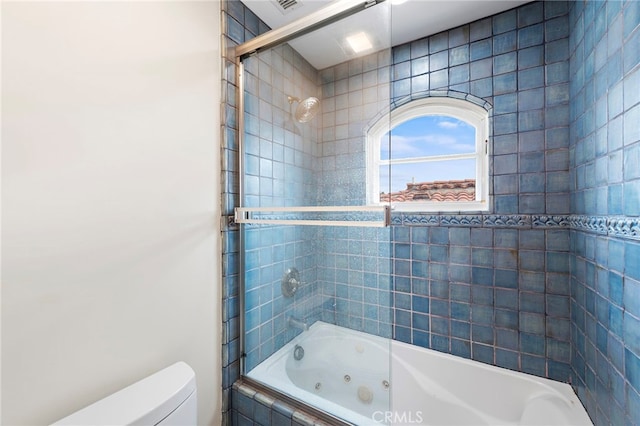 911 Buena Vis Unit 1, San Clemente, CA 92672 - full bath featuring toilet and a combined bath / shower with jetted tub