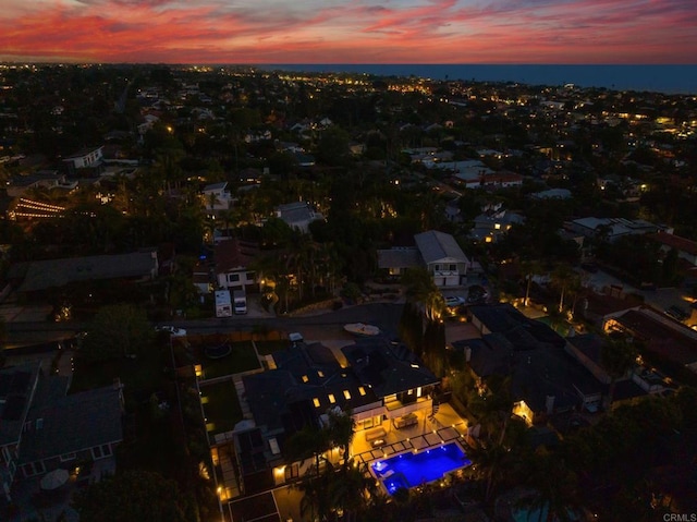 1368 Hymettus Ave, Encinitas, CA 92024 - aerial view at dusk of view of pool area