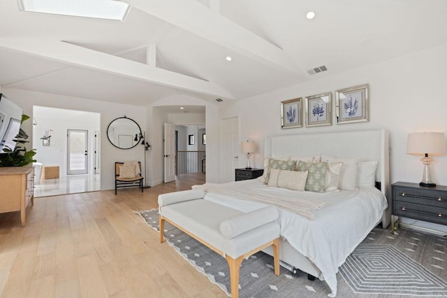 1368 Hymettus Ave, Encinitas, CA 92024 - bedroom with light wood-style flooring and recessed lighting