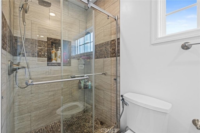 16900 Mayall St, North Hills, CA 91343 - bathroom with toilet, healthy amount of natural light, and a stall shower