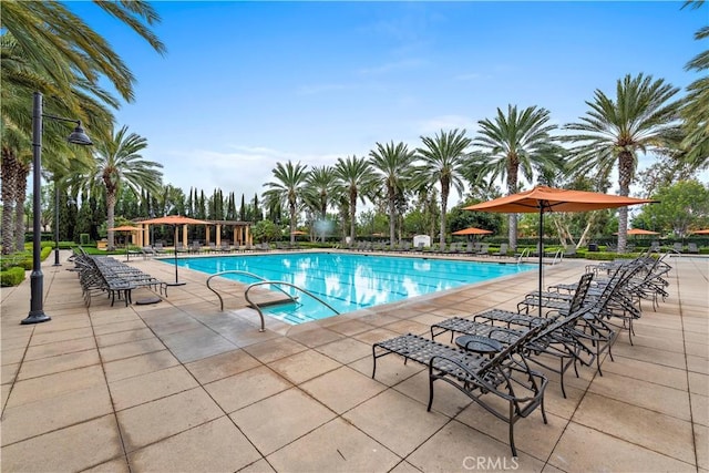 107 Tubeflower, Irvine, CA 92618 - community pool featuring a patio area and a gazebo
