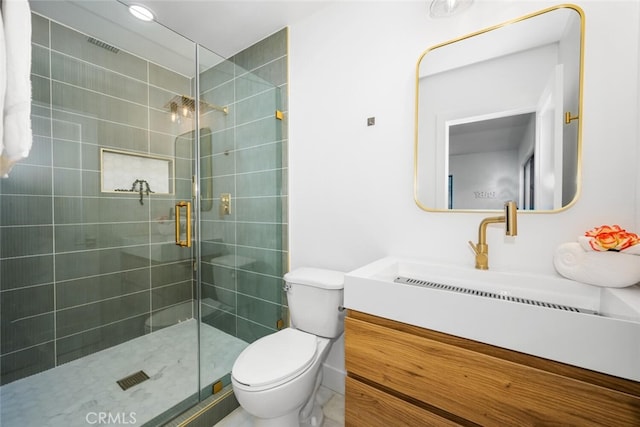 3209 Lakeknoll Dr, Fullerton, CA 92835 - bathroom with toilet, vanity, and a shower stall