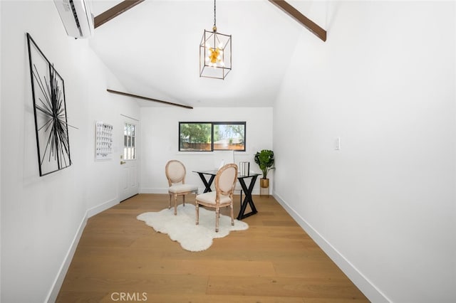 3209 Lakeknoll Dr, Fullerton, CA 92835 - sitting room featuring baseboards, light wood-type flooring, and a chandelier