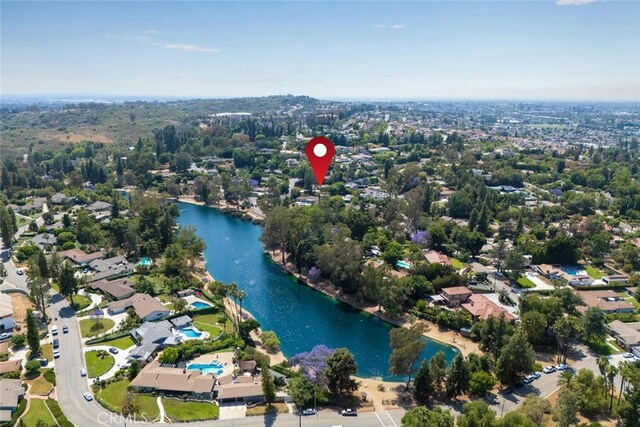 3209 Lakeknoll Dr, Fullerton, CA 92835 - aerial overview of property's location featuring a large body of water and nearby suburban area