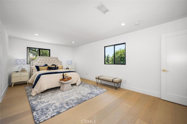 3209 Lakeknoll Dr, Fullerton, CA 92835 - bedroom featuring multiple windows, light wood finished floors, baseboards, and recessed lighting