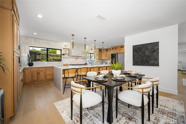 3209 Lakeknoll Dr, Fullerton, CA 92835 - dining area featuring recessed lighting and light wood finished floors