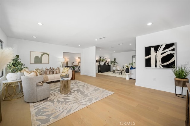 3209 Lakeknoll Dr, Fullerton, CA 92835 - living area with light wood-style floors, recessed lighting, and baseboards