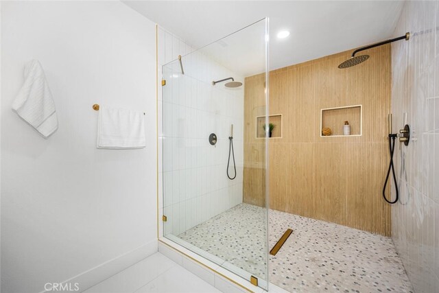 3209 Lakeknoll Dr, Fullerton, CA 92835 - full bathroom with walk in shower and tile patterned flooring