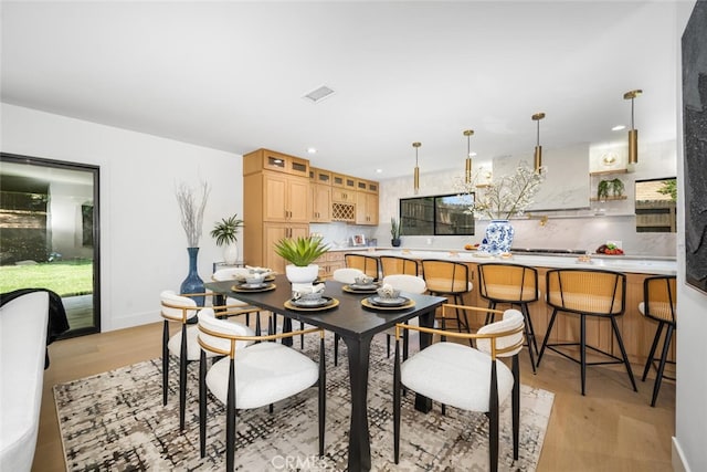 3209 Lakeknoll Dr, Fullerton, CA 92835 - dining room featuring light wood-type flooring and recessed lighting