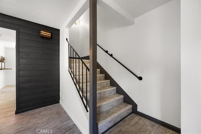 676 N 12th St Unit 3, Grover Beach, CA 93433 - stairway with wood finished floors and baseboards