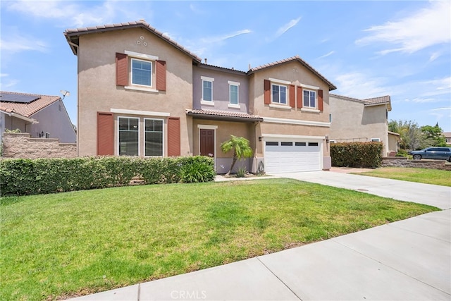 11868 Amethyst Ct, Jurupa Valley, CA 91752 - view of front of home featuring driveway, stucco siding, a garage, and a tiled roof