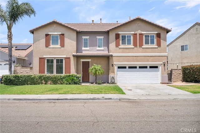 11868 Amethyst Ct, Jurupa Valley, CA 91752 - traditional-style house featuring a tile roof, stucco siding, driveway, and an attached garage