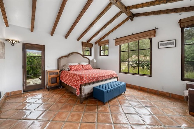 4950 Davenport Creek Rd, San Luis Obispo, CA 93401 - bedroom with access to exterior and light tile patterned flooring