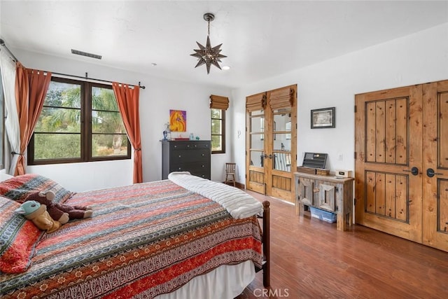 4950 Davenport Creek Rd, San Luis Obispo, CA 93401 - bedroom featuring wood finished floors, french doors, and recessed lighting