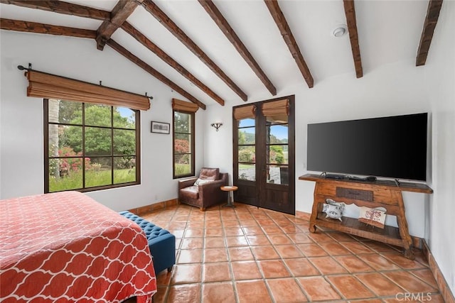 4950 Davenport Creek Rd, San Luis Obispo, CA 93401 - bedroom featuring tile patterned flooring and french doors