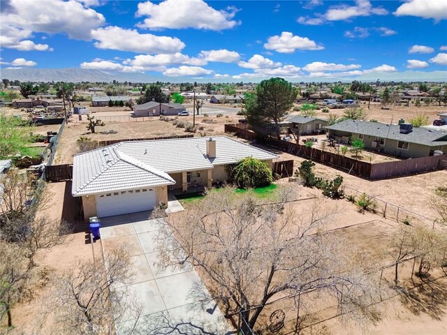 21919 Standing Rock Ave, Apple Valley, CA 92307 - aerial view of property and surrounding area with a mountain backdrop