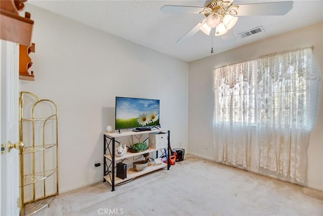 21919 Standing Rock Ave, Apple Valley, CA 92307 - carpeted office featuring a ceiling fan and baseboards