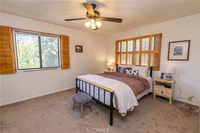 33310 Conway Dr, Running Springs, CA 92308 - bedroom featuring carpet flooring, baseboards, and a ceiling fan