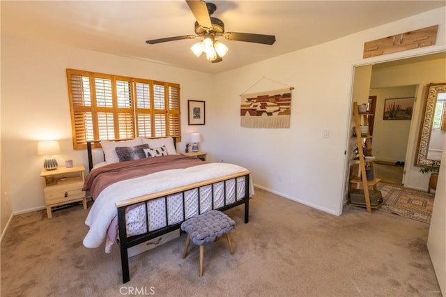 33310 Conway Dr, Running Springs, CA 92308 - carpeted bedroom featuring baseboards and a ceiling fan