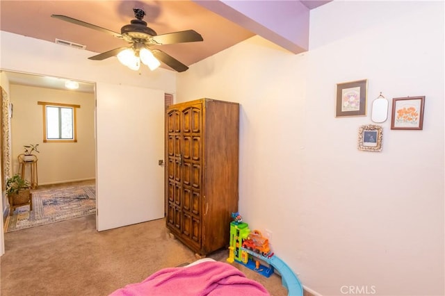 33310 Conway Dr, Running Springs, CA 92308 - bedroom with carpet flooring and ceiling fan