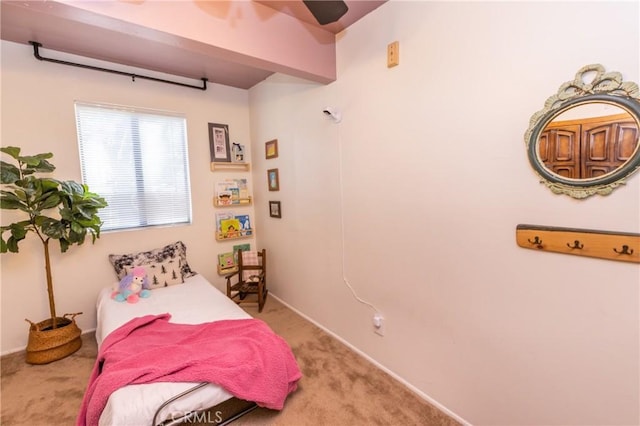 33310 Conway Dr, Running Springs, CA 92308 - carpeted bedroom with baseboards and ceiling fan