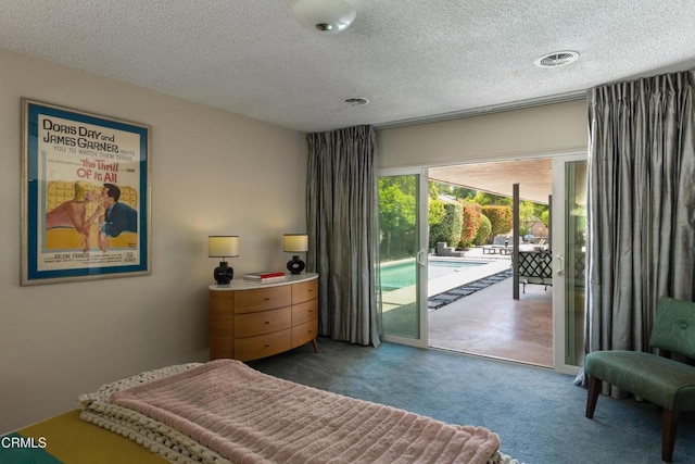 85 Gardenia Ct, Upland, CA 91786 - carpeted bedroom with access to exterior and a textured ceiling