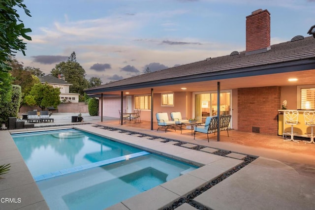 85 Gardenia Ct, Upland, CA 91786 - view of pool with a patio, outdoor lounge area, and a pool with connected hot tub