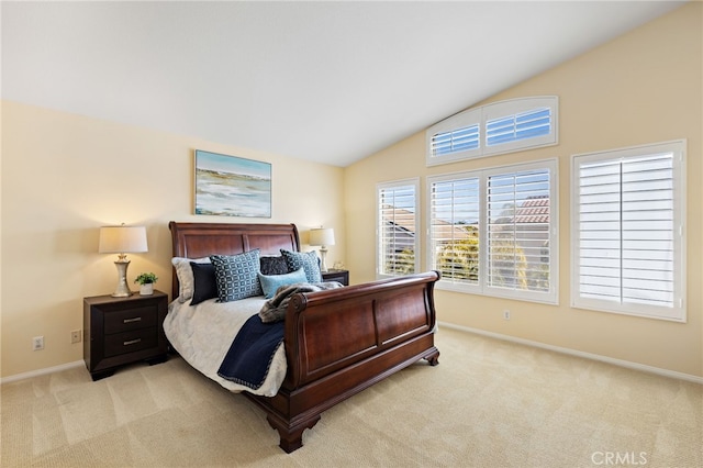 2811 N Preston St, Orange, CA 92867 - bedroom featuring carpet flooring, baseboards, and high vaulted ceiling