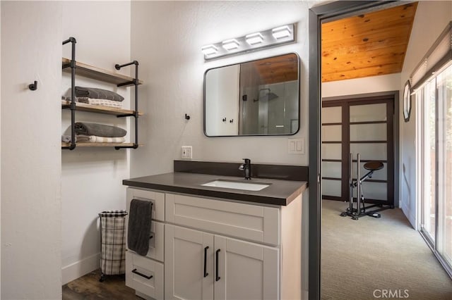 1315 Sequoia Dr, Lake Arrowhead, CA 92352 - bathroom featuring vanity and baseboards