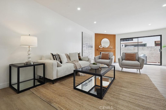 6101 Fulton Ave Unit 8, Van Nuys, CA 91401 - living area with wood finished floors, recessed lighting, and baseboards